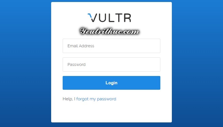 Cách đăng nhập tài khoản Vultr 1
