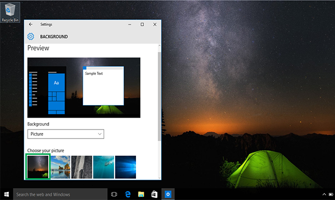 Cách thay đổi hình nền Background Desktop trên Windows 10 7