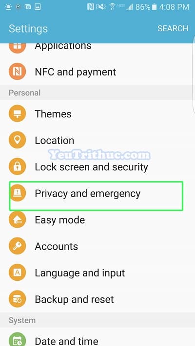 Cách bật tin nhắn khẩn cấp Send SOS Messages trên Galaxy S7, S7 Edge 3