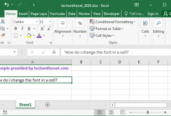 cách thay đổi font chữ trong ô Excel 2016 1