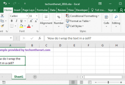 Cách tự động ngắt xuống dòng Wrap text trong Excel 2016 4